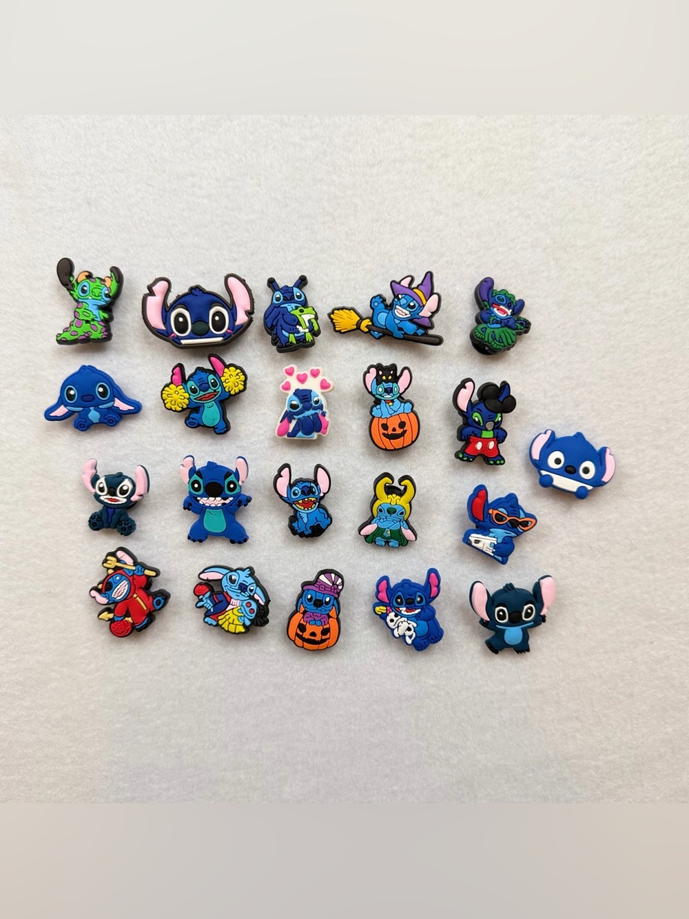 Blue Cartoon Shoe Charms Set for Kids - Playful Stitch-Inspired Designs